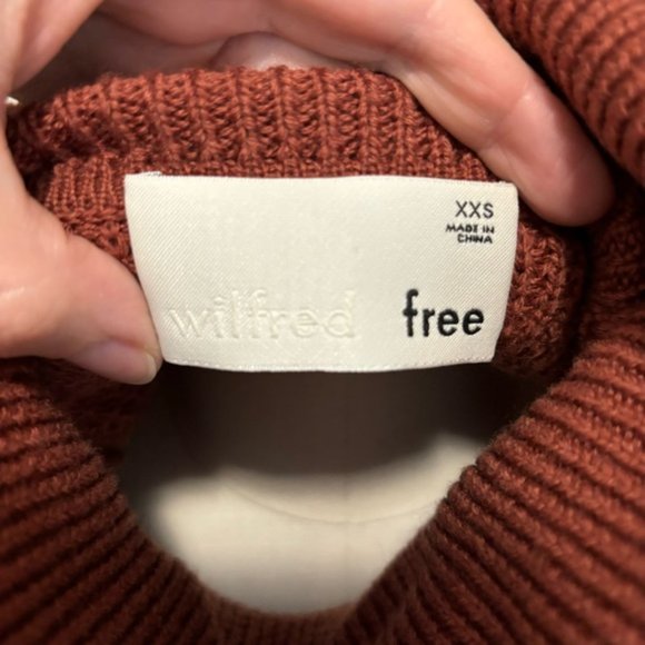 Aritzia Wilfred Free Bianca Dress Sweater Dress Size XXS Rust Red Merino Wool - Picture 10 of 14